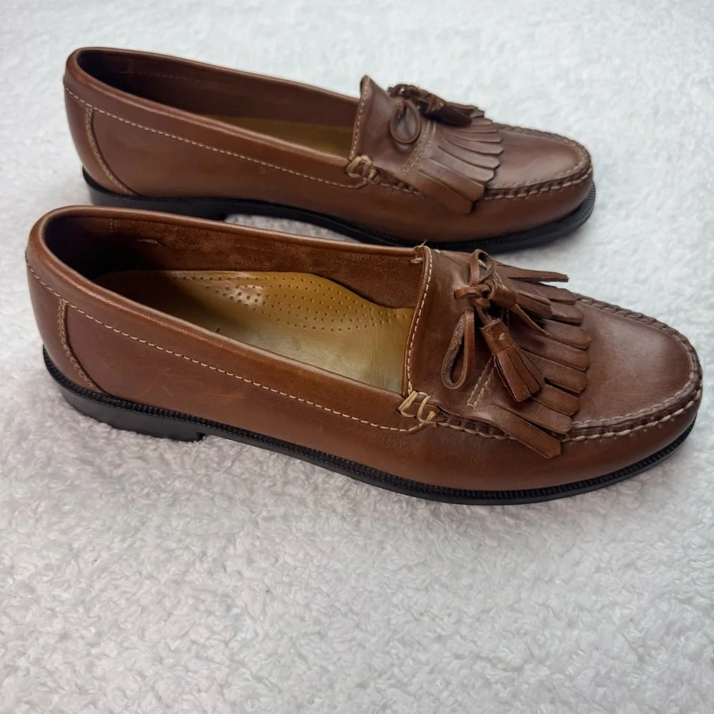 Cole Haan Men's‎ Brown Tassel Leather Loafer Dress Shoes Size 10M C01063